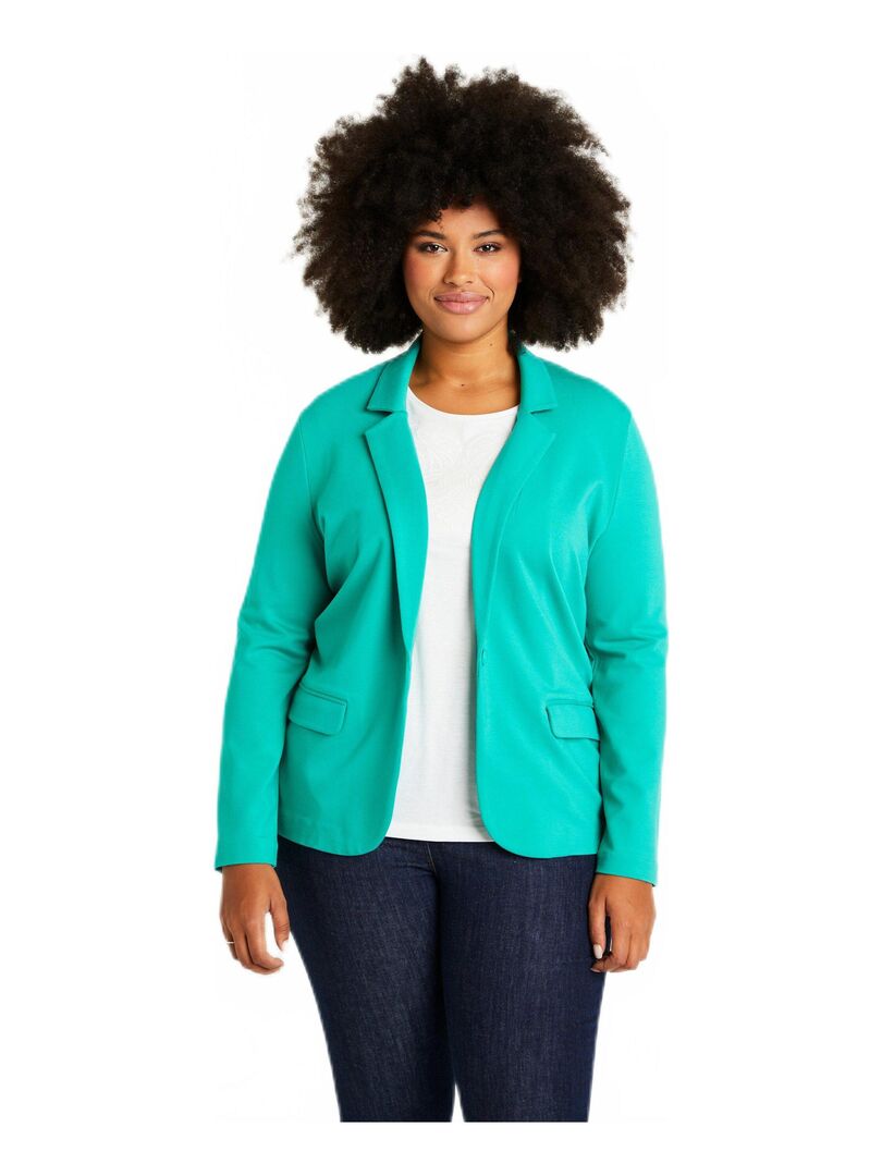 Veste droite boutonnée maille milano unie Vert - Kiabi