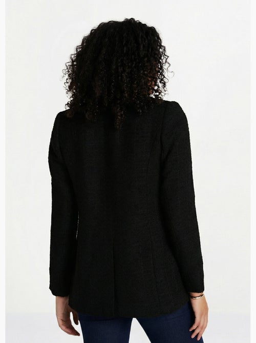 Veste droite boutonnée tissu natté col tailleur - Afibel - Kiabi