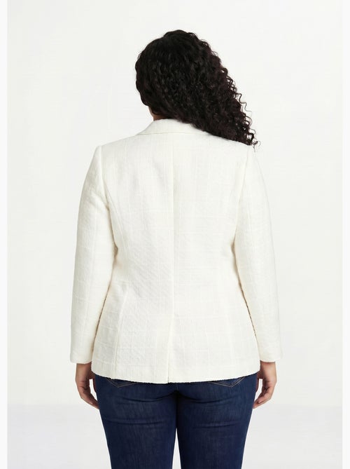 Veste droite boutonnée tissu natté col tailleur - Kiabi Veste droite boutonnée tissu natté col tailleur - Kiabi