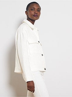 Veste droite en tweed - Kiabi