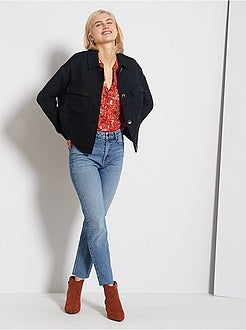 Veste droite en tweed - Kiabi