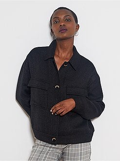 Veste droite en tweed - Kiabi