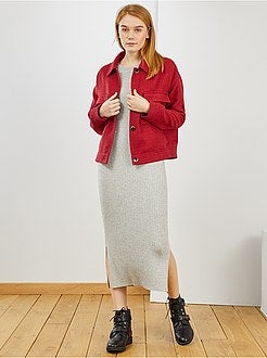 Veste droite en tweed - Kiabi