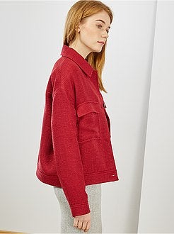 Veste droite en tweed - Kiabi