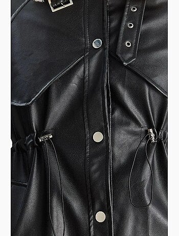 Veste effet cuir détail fausse fourrure lucci