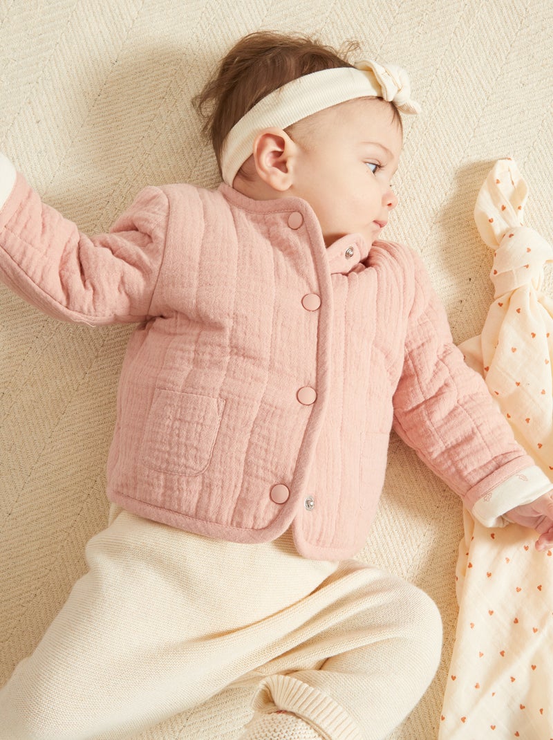 Veste effet matelassé imprimé rose - Kiabi