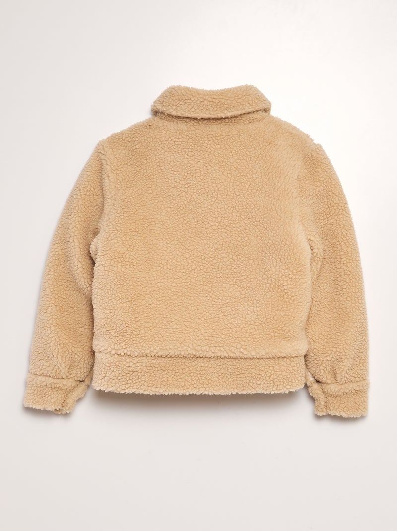 Veste effet moutonné Beige - Kiabi