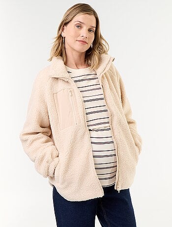 Veste effet moutonné de maternité et portage