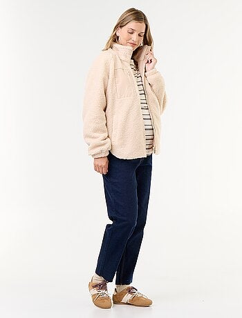 Veste effet moutonné de maternité et portage