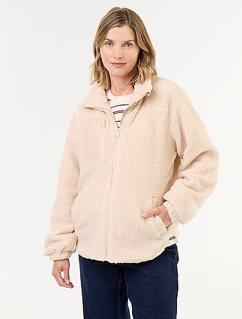 Veste effet moutonné de maternité et portage
