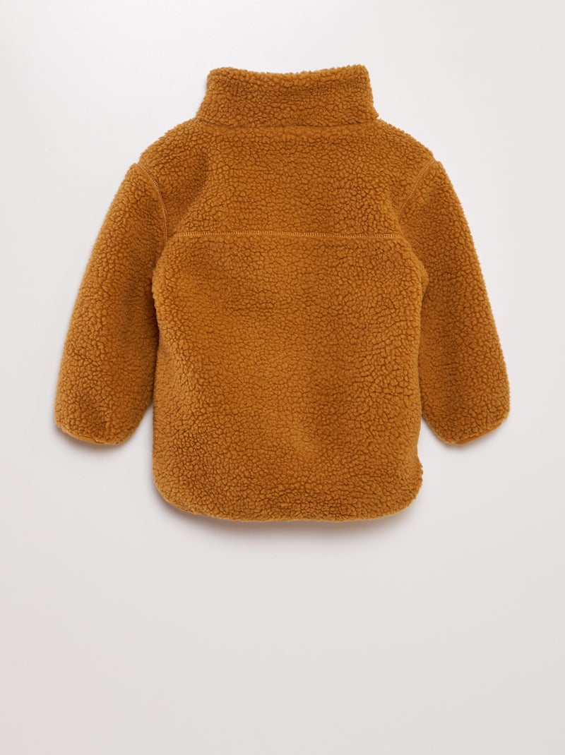 Veste effet moutonné Marron - Kiabi