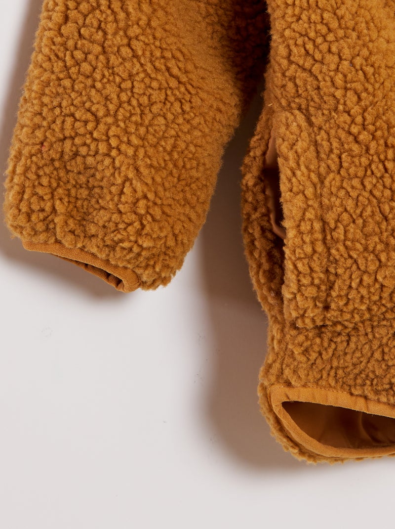 Veste effet moutonné Marron - Kiabi