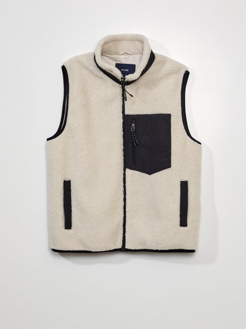 Veste effet moutonné sans manches - Kiabi