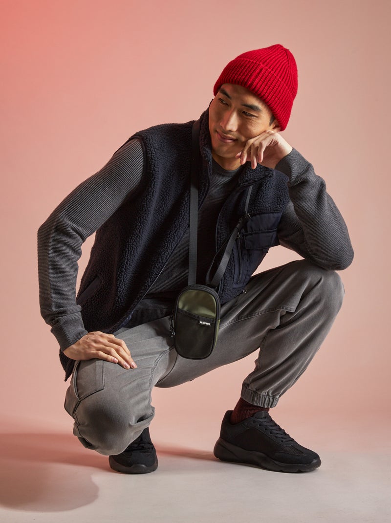 Veste effet moutonné sans manches Bleu - Kiabi
