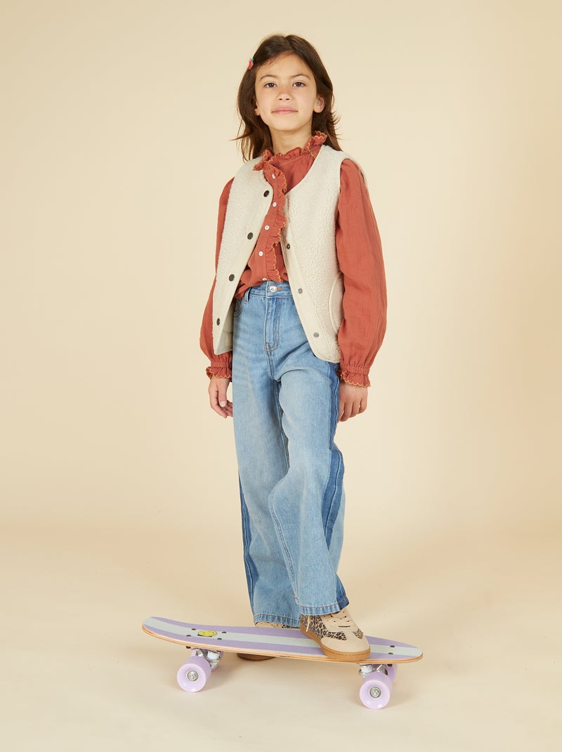 Veste effet moutonnée sans manches Beige - Kiabi