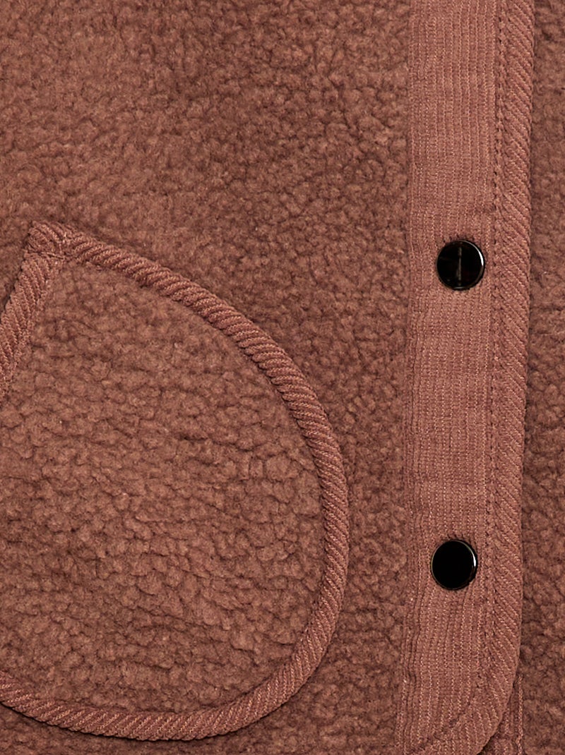 Veste effet moutonnée sans manches Marron - Kiabi