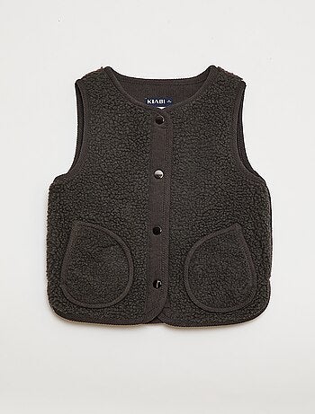 Veste effet moutonnée sans manches