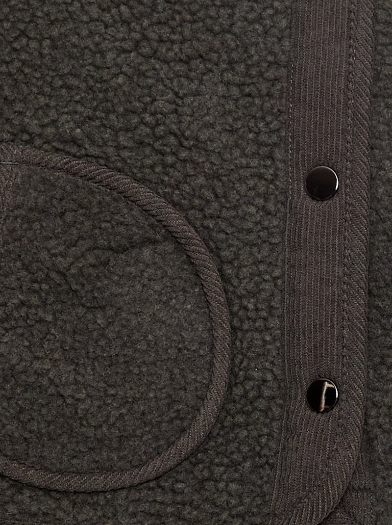 Veste effet moutonnée sans manches Noir - Kiabi