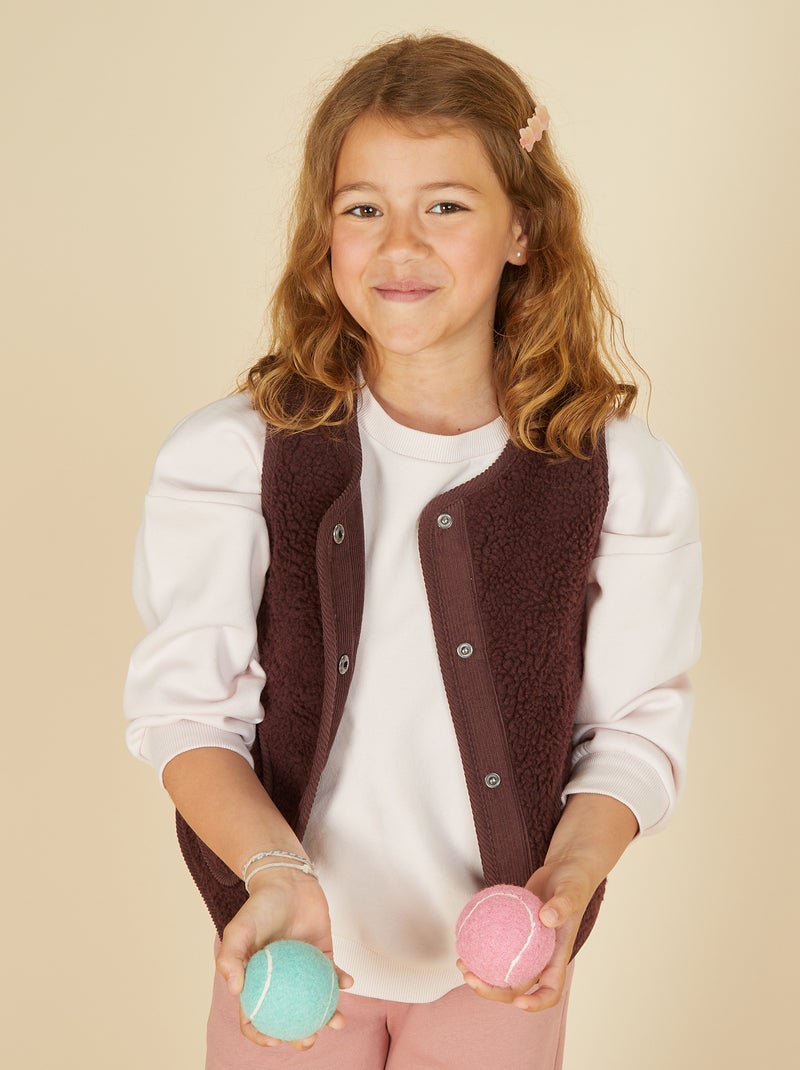 Veste effet moutonnée sans manches Violet - Kiabi