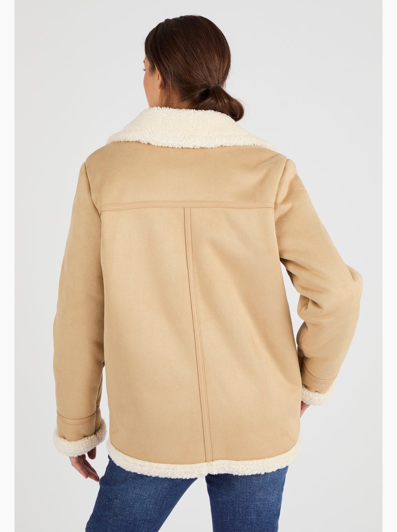 Veste effet peau lainée Damart Marron Femme Kiabi