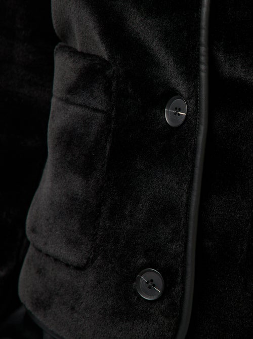 Veste effet pelucheux col rond - Kiabi