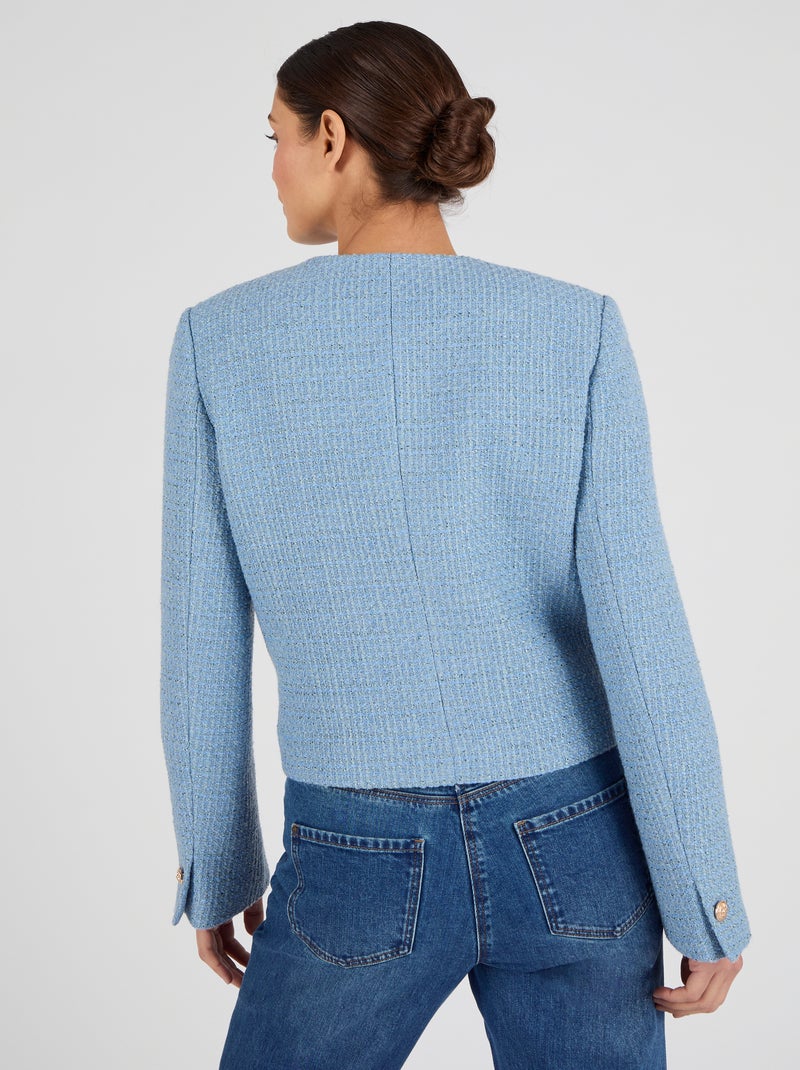 Veste effet tweed - Damart Bleu - Kiabi