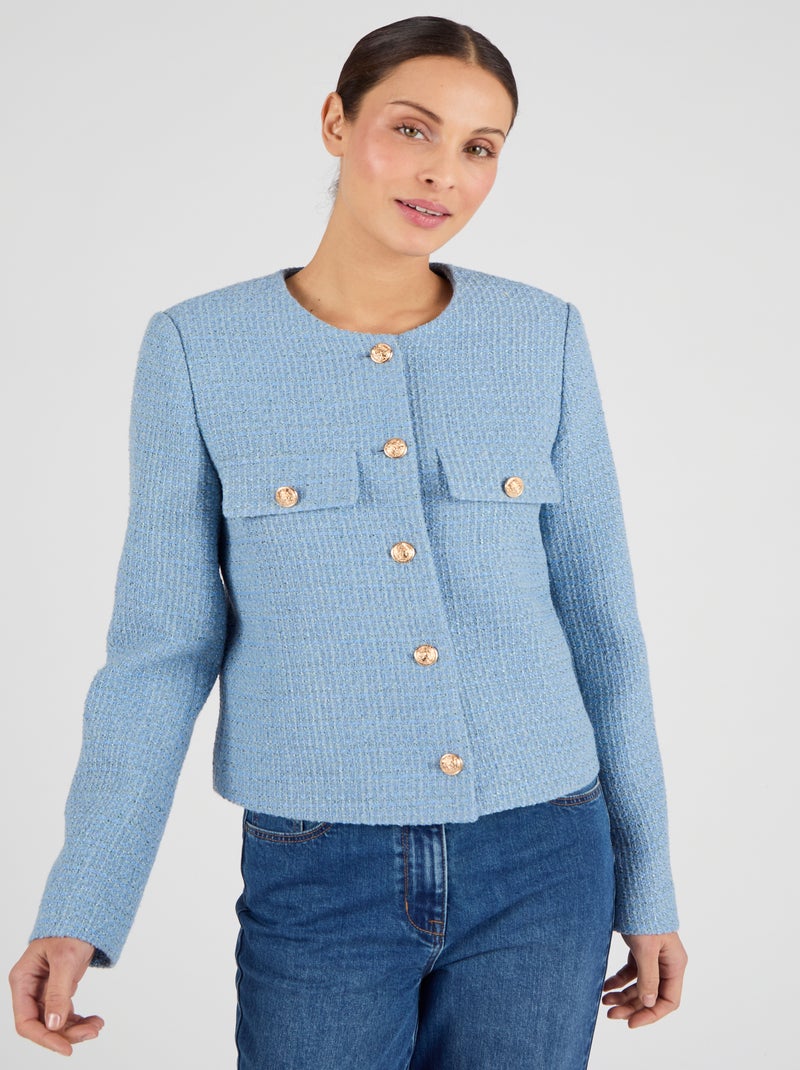 Veste effet tweed - Damart Bleu - Kiabi