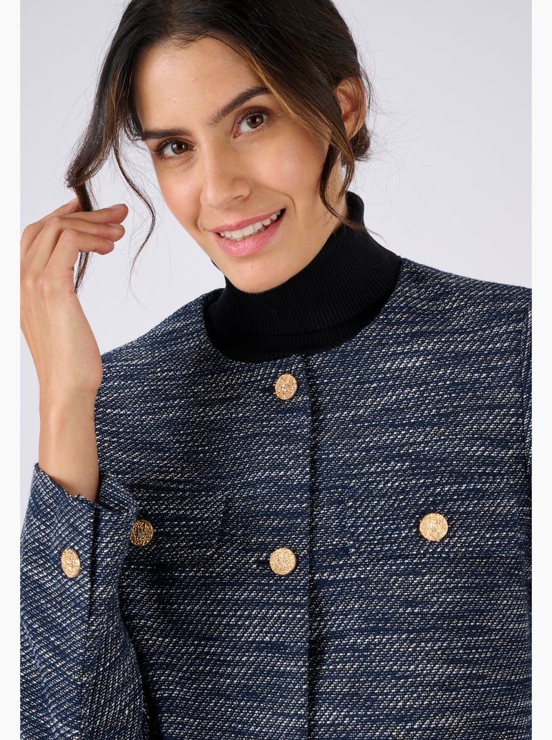 Veste effet tweed - Damart Bleu - Kiabi