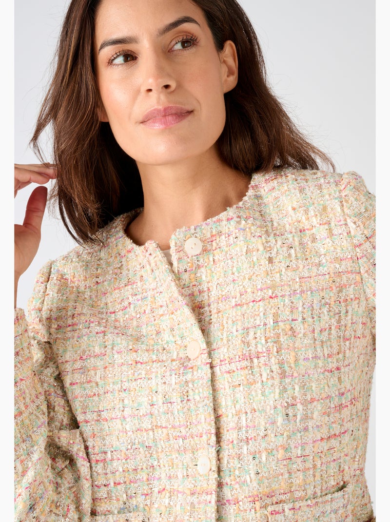 Veste effet tweed fils brillants - Damart Jaune - Kiabi