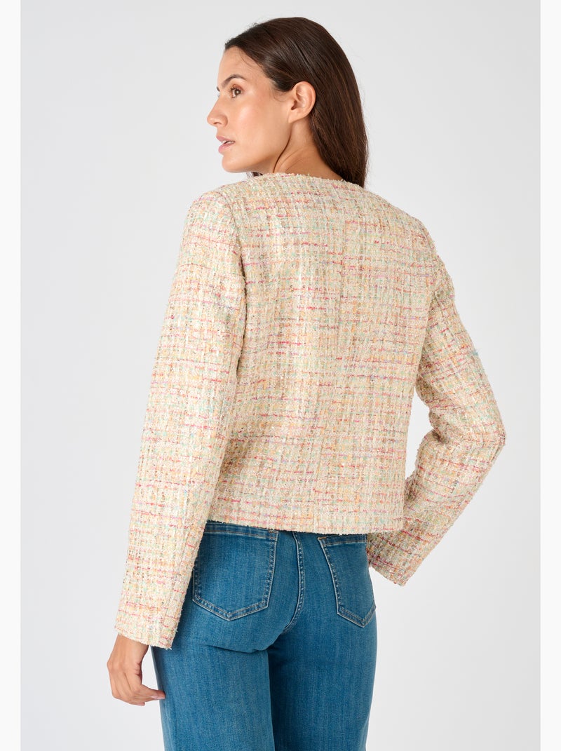 Veste effet tweed fils brillants - Damart Jaune - Kiabi