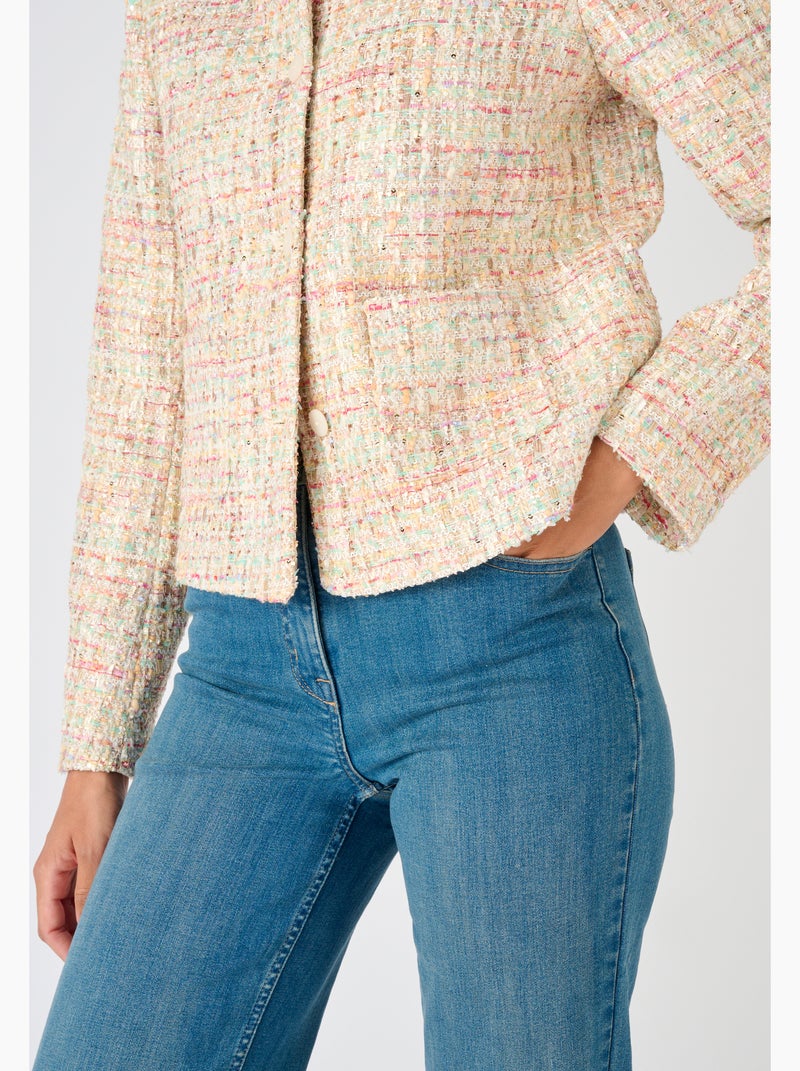 Veste effet tweed fils brillants - Damart Jaune - Kiabi