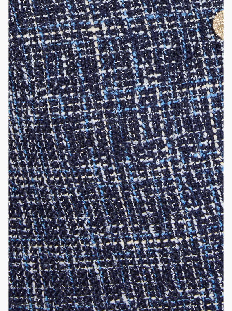 Veste effet tweed ganse fantaisie - Damart Bleu - Kiabi