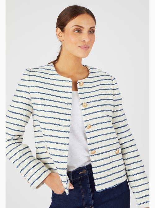 Veste effet tweed rayée - Damart - Kiabi
