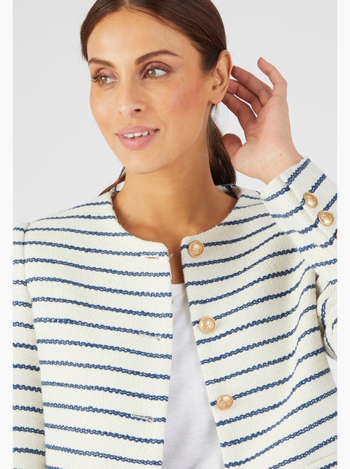 Veste effet tweed rayée - Damart - Kiabi