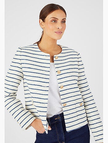 Veste effet tweed rayée - damart
