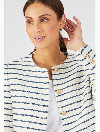 Veste effet tweed rayée - damart