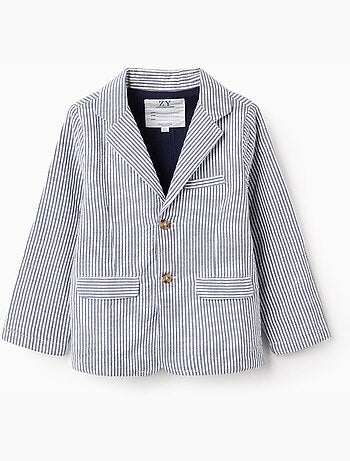 Veste en coton à rayures et poches à rabat