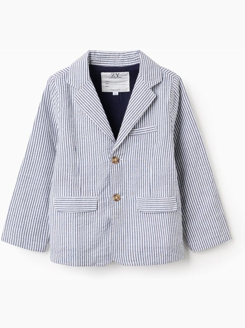 Veste en coton à rayures et poches à rabat - Kiabi