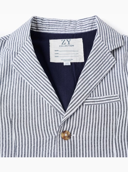 Veste en coton à rayures et poches à rabat - Kiabi