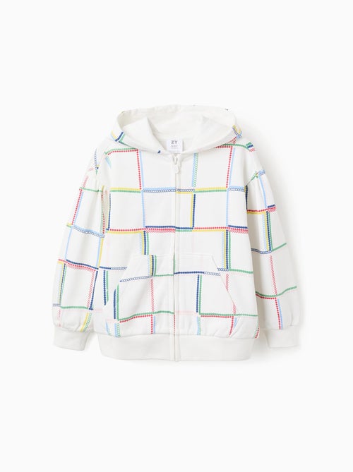 Veste en Coton avec Capuche et Motif Coloré - Kiabi