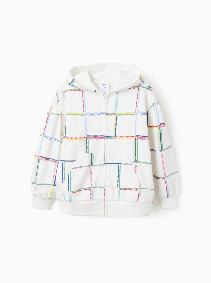Veste en Coton avec Capuche et Motif Coloré Beige clair - Kiabi