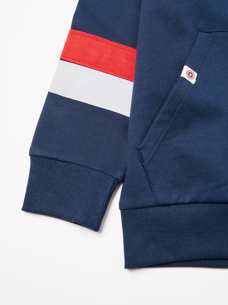 Veste en Coton Avec Capuche-Masque Garçon 'Captain America'   MARVEL CAP AMERICA Bleu foncé - Kiabi