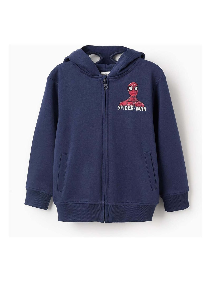 Veste en Coton avec Capuche-Masque 'Spider-Man' Bleu foncé - Kiabi