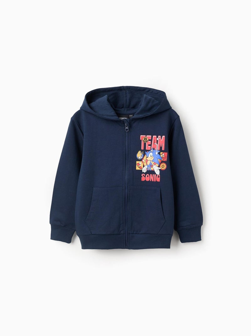 Veste en Coton avec Capuche Sonic Bleu foncé - Kiabi