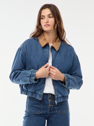 Veste en coton avec col velours côtelé