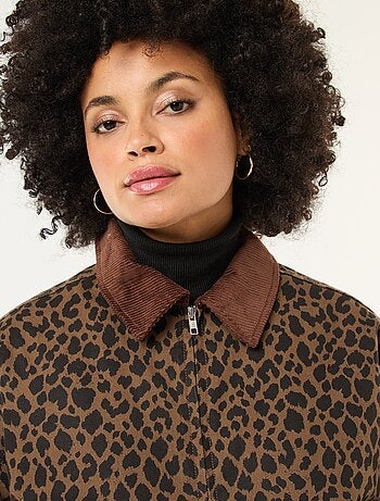 Veste en coton avec col velours côtelé