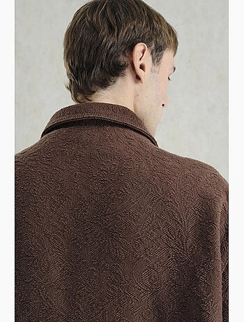 Veste en coton jacquard texturé giesto