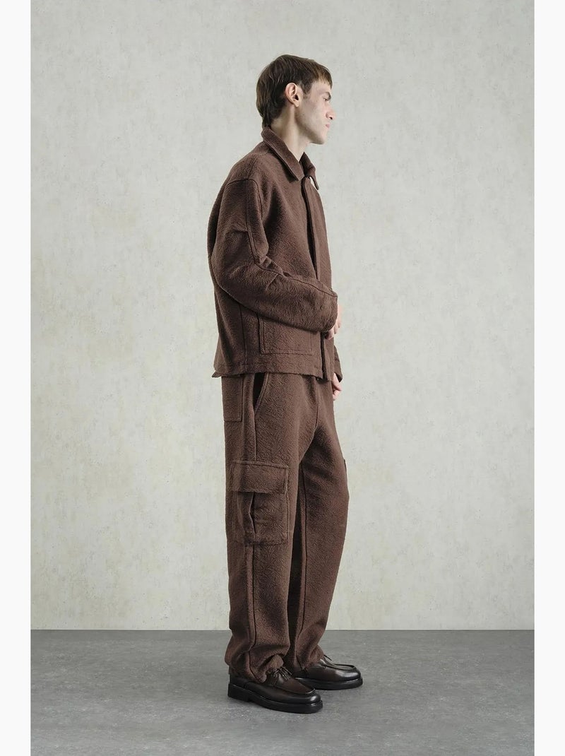 Veste en coton jacquard texturé giesto Marron clair - Kiabi