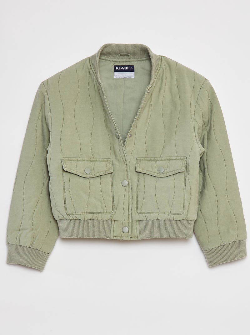 Veste en coton matelassé KAKI - Kiabi