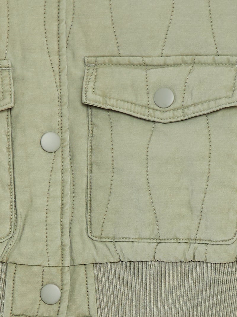 Veste en coton matelassé KAKI - Kiabi